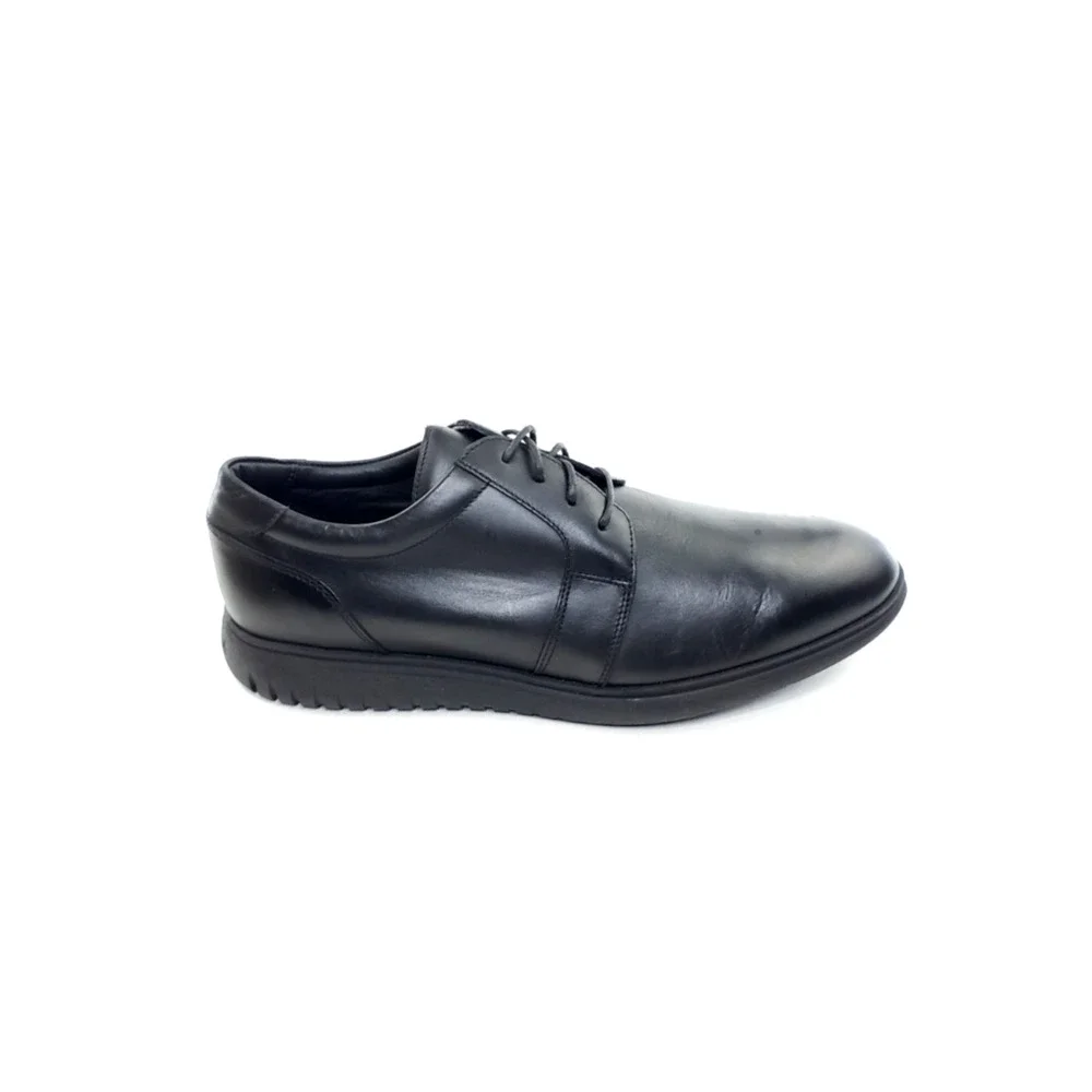 Aquatalia Mens Plain Toe Oxford Dress Shoes Black Leather Lace Up Size 12